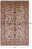 Ivory Chobi Peshawar Handmade Wool Area Rug - 6' 5" X 9' 8" - Golden Nile
