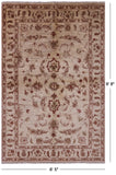 Ivory Chobi Peshawar Handmade Wool Area Rug - 6' 5" X 9' 8" - Golden Nile
