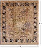 Peshawar Hand Knotted Area Rug - 8' 1" X 9' 7" - Golden Nile
