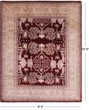 Red Peshawar Handmade Wool Rug - 8' 4" X 10' 5" - Golden Nile