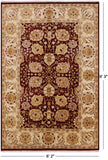 Red Peshawar Hand Knotted Area Rug - 6' 2" X 9' 3" - Golden Nile