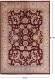 Red Peshawar Handmade Wool Rug - 6' 0" X 8' 10" - Golden Nile