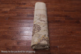Ivory Peshawar Hand Knotted Rug - 8' 10" X 11' 10"