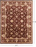 Brown Peshawar Hand Knotted Wool Rug - 8' 9" X 11' 10" - Golden Nile