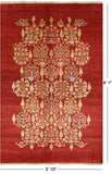 Red Ziegler Hand Knotted Wool Area Rug - 5' 10" X 9' 1" - Golden Nile