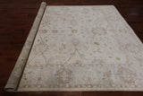 Ivory Peshawar Hand Knotted Wool Rug - 8' 1" X 9' 7"