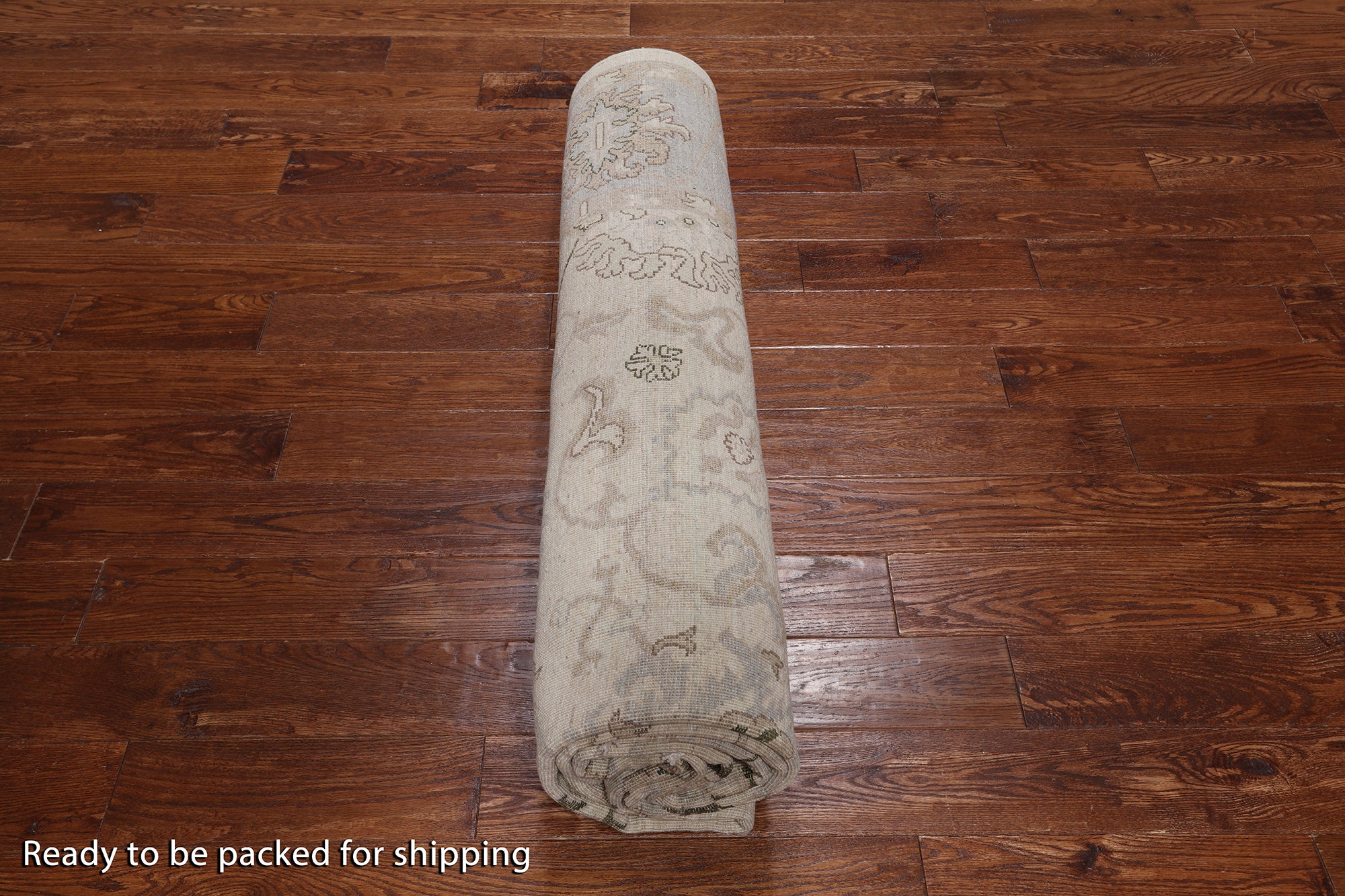 Ivory Peshawar Hand Knotted Wool Rug - 8' 1" X 9' 7"