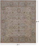 Ivory Peshawar Hand Knotted Wool Rug - 8' 1" X 9' 7"