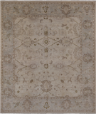 Ivory Peshawar Hand Knotted Wool Rug - 8' 1" X 9' 7"