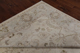 Ivory Peshawar Hand Knotted Wool Rug - 8' 1" X 9' 7"