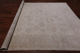 Ivory Antiqued Peshawar Hand Knotted Wool Rug - 8' 2" X 9' 7"