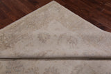 Ivory Antiqued Peshawar Hand Knotted Wool Rug - 8' 2" X 9' 7"