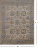 Ivory Peshawar Hand Knotted Wool Rug - 7' 10" X 10' 6"