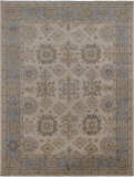 Ivory Peshawar Hand Knotted Wool Rug - 7' 10" X 10' 6"