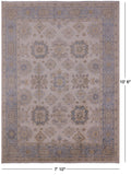 Ivory Peshawar Hand Knotted Wool Rug - 7' 10" X 10' 6" - Golden Nile