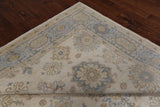 Ivory Peshawar Hand Knotted Wool Rug - 7' 10" X 10' 6"