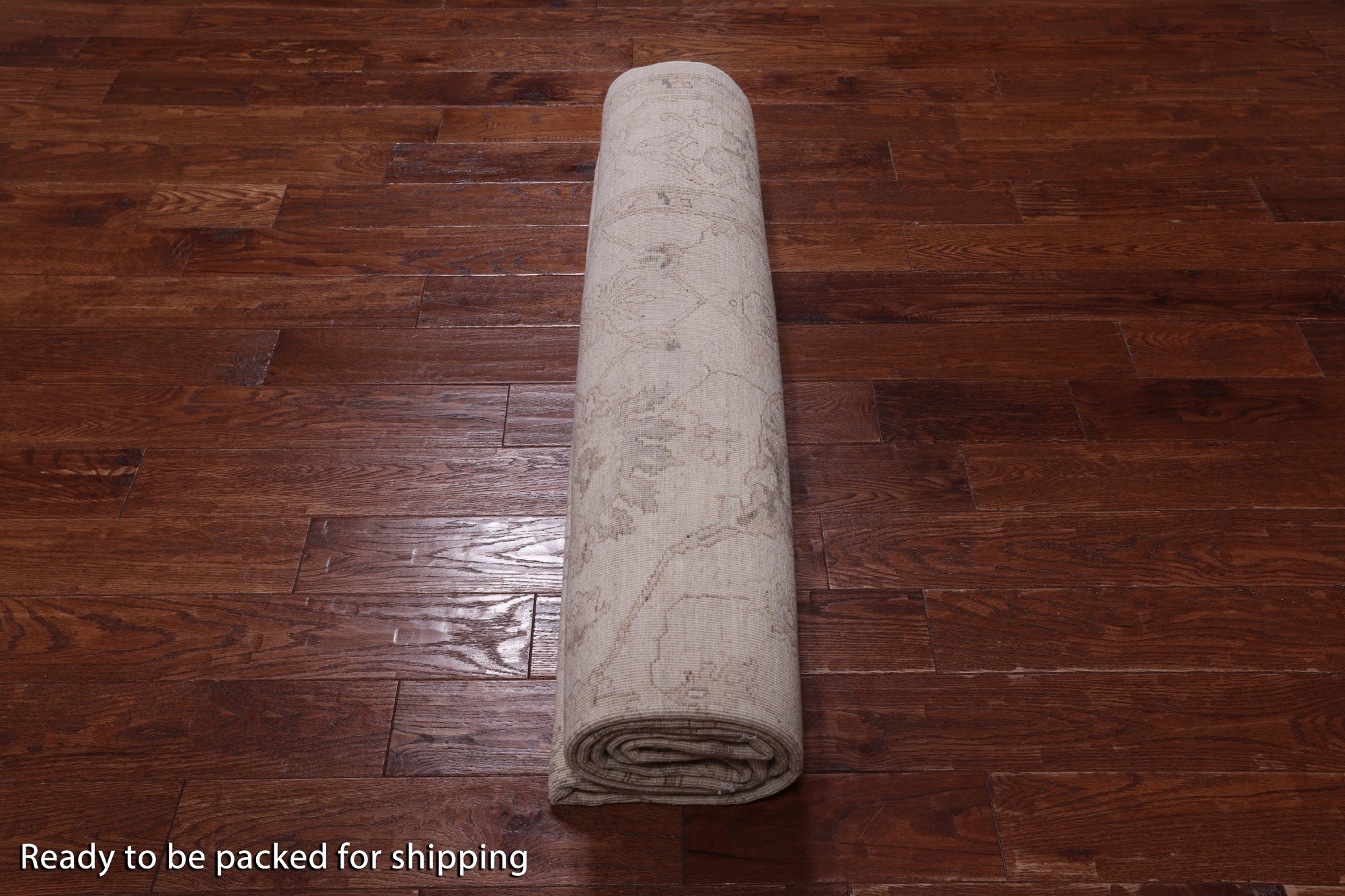 Ivory Peshawar Hand Knotted Wool Rug - 8' 0" X 9' 9"