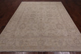 Ivory Peshawar Hand Knotted Wool Rug - 8' 0" X 9' 9"