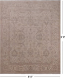 Ivory Peshawar Hand Knotted Wool Rug - 8' 0" X 9' 9"