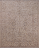 Ivory Peshawar Hand Knotted Wool Rug - 8' 0" X 9' 9"
