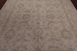 Ivory Peshawar Hand Knotted Wool Rug - 8' 0" X 9' 9"
