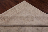 Ivory Peshawar Hand Knotted Wool Rug - 8' 0" X 9' 9"