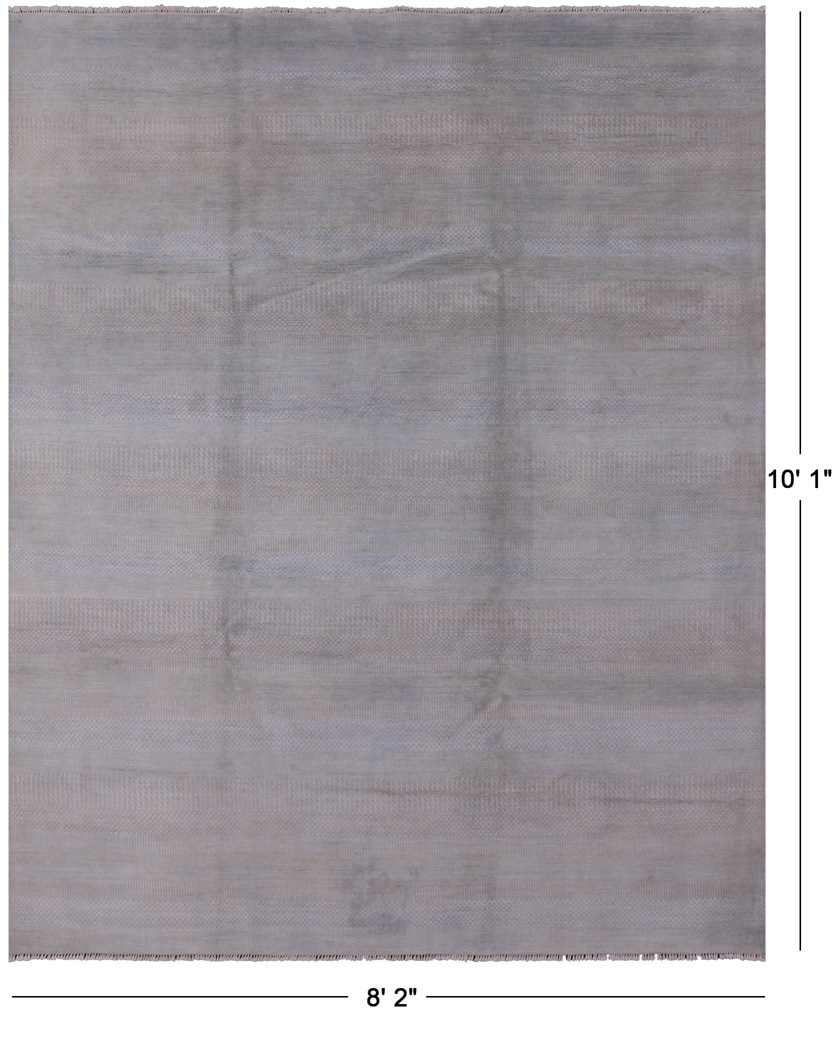 Grey Savannah Grass Handmade Wool & Silk Rug - 8' 2" X 10' 1" - Golden Nile