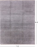 Grey Contemporary Handmade Wool & Silk Rug - 7' 10" X 10' 0" - Golden Nile