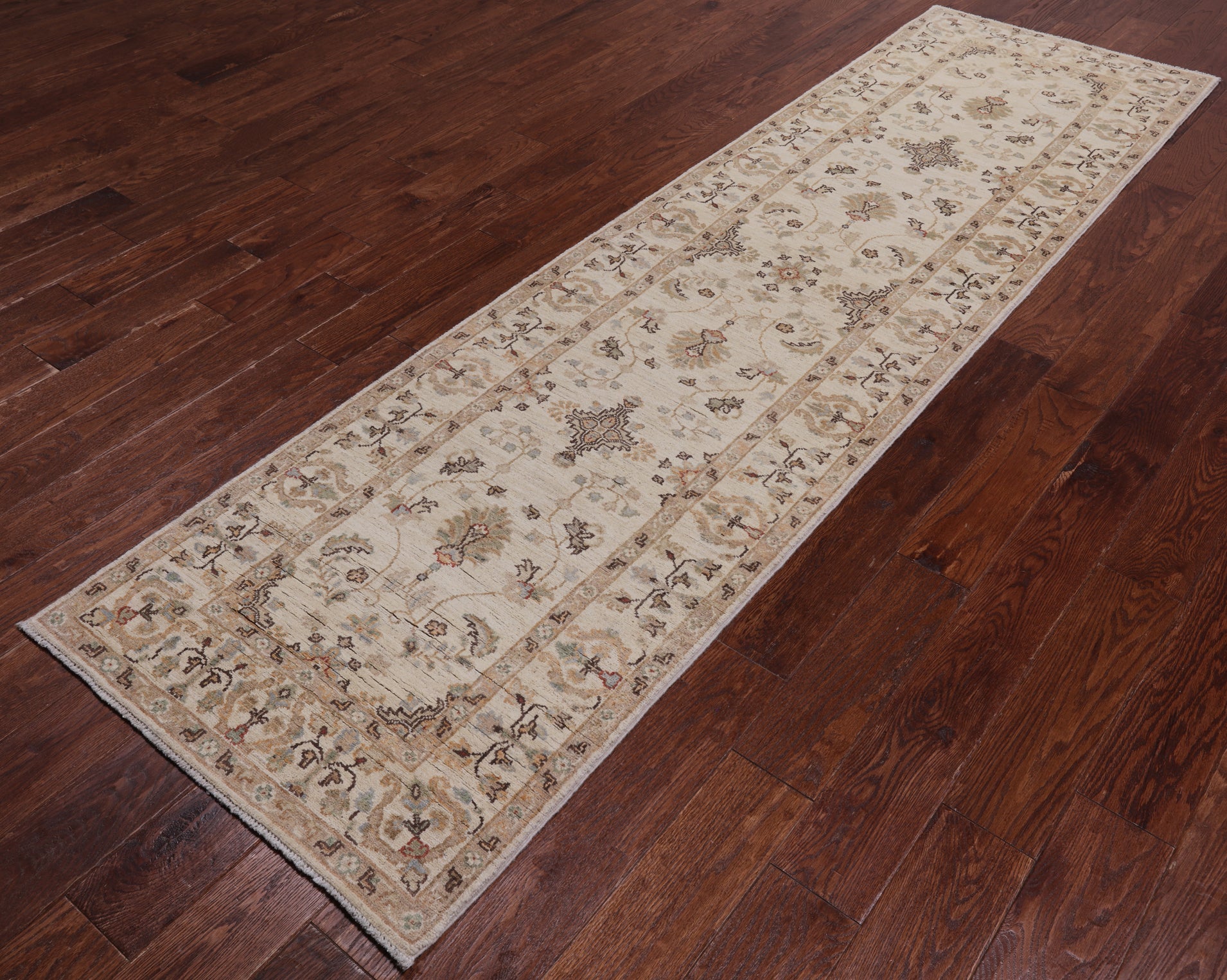 Ivory Peshawar Runner Rug - 2' 8" X 9' 8"