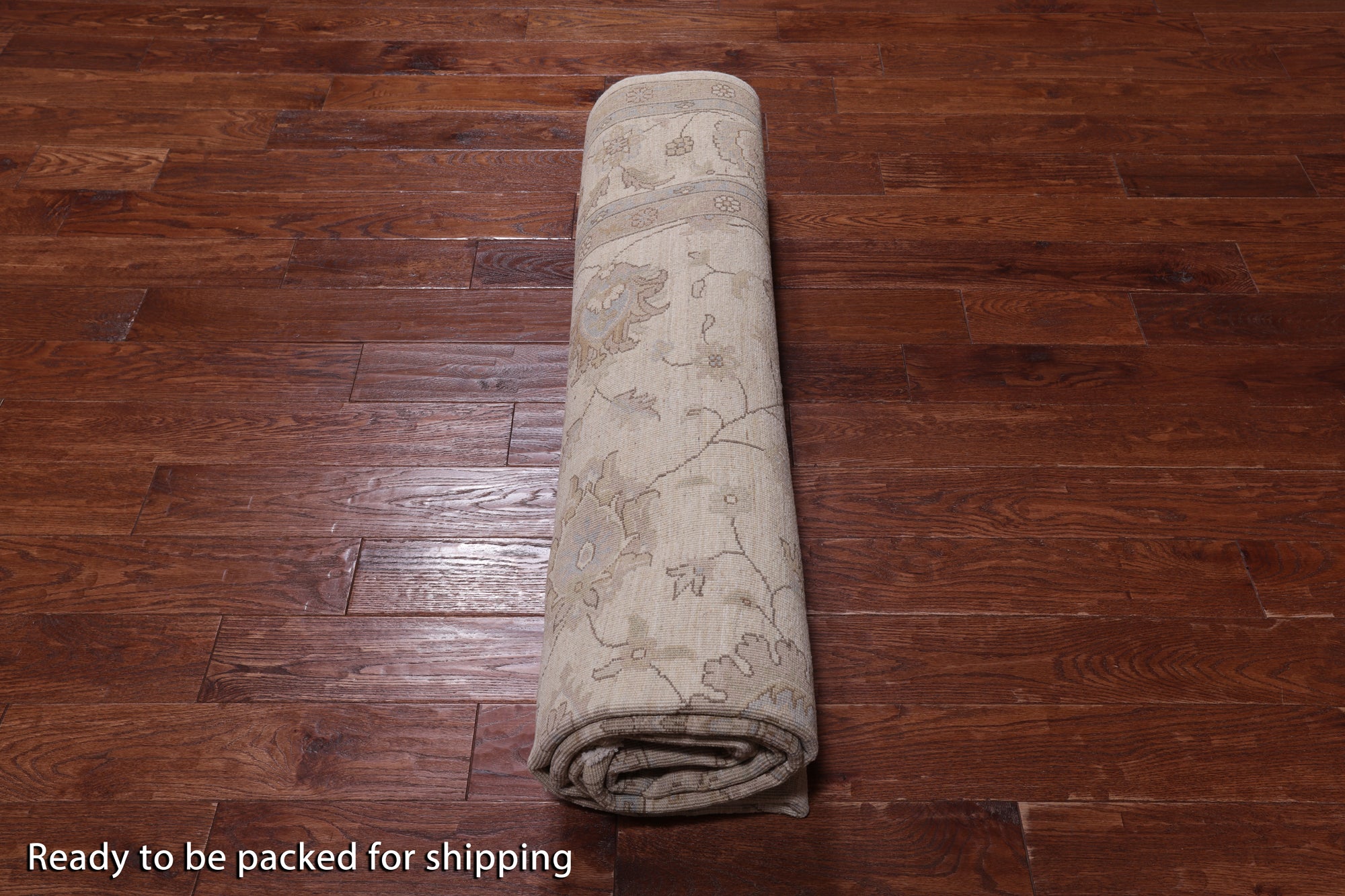 Ivory Peshawar Hand Knotted Rug - 8' 1" X 9' 10"