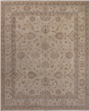 Ivory Peshawar Hand Knotted Rug - 8' 1" X 9' 10"