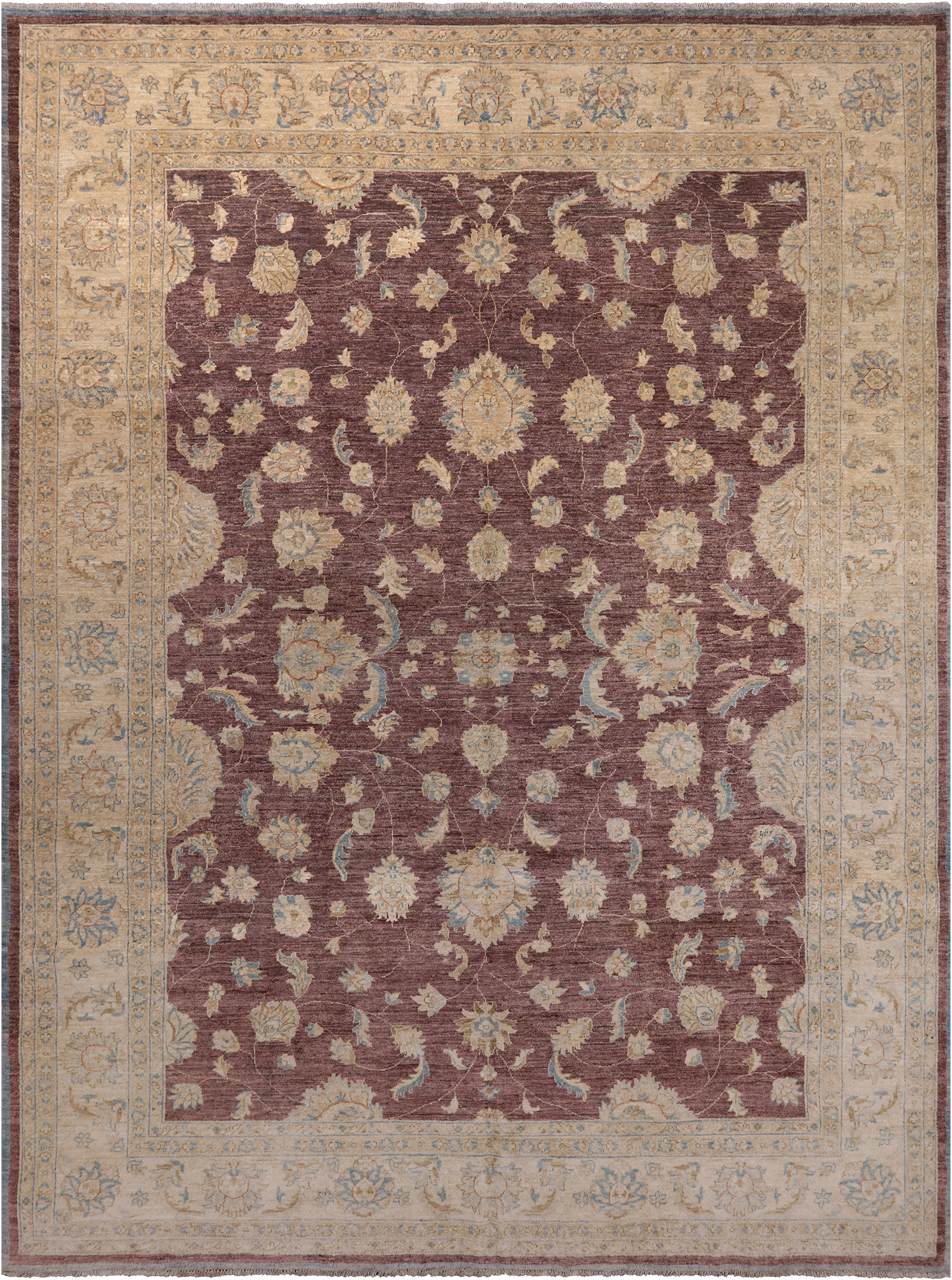 Turkish Oushak Hand Knotted Area Rug - 9' 1" X 12' 3"