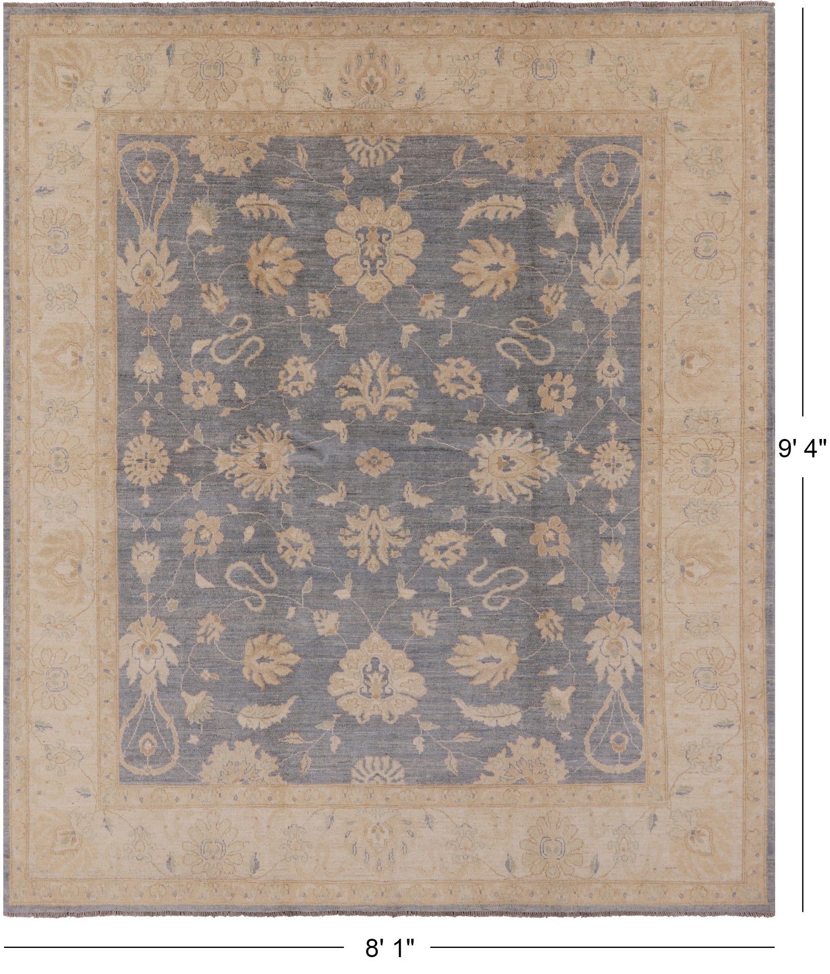 Turkish Oushak Handmade Area Rug - 8' 1" X 9' 4" - Golden Nile