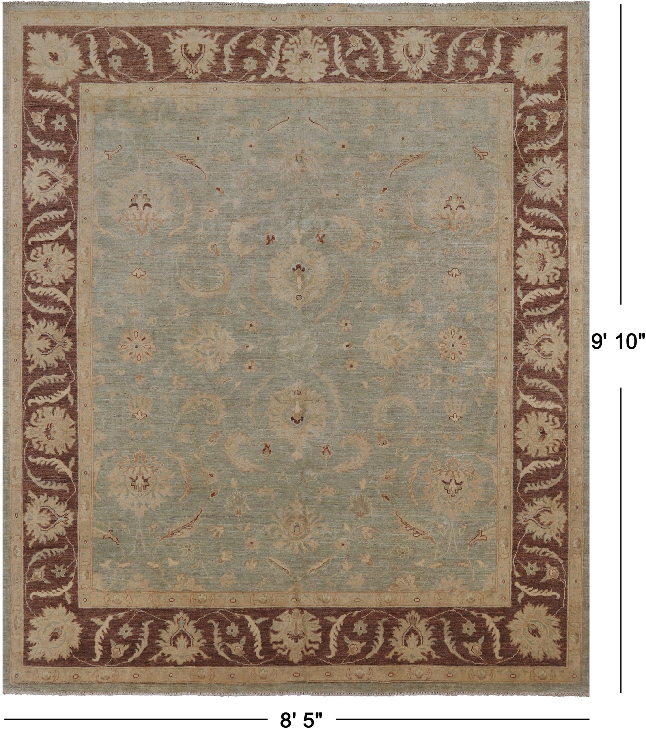 Turkish Oushak Hand Knotted Area Rug - 8' 5" X 9' 10"