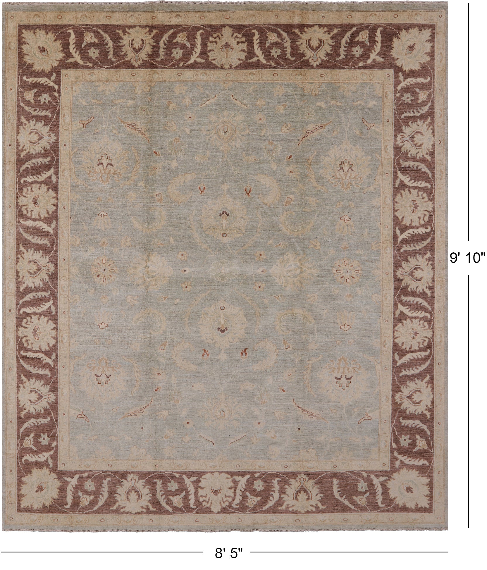 Turkish Oushak Hand Knotted Area Rug - 8' 5" X 9' 10" - Golden Nile