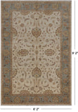 Ivory Peshawar Hand Knotted Wool Area Rug - 6' 2" X 9' 2"