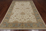 Ivory Peshawar Hand Knotted Wool Area Rug - 6' 2" X 9' 2"