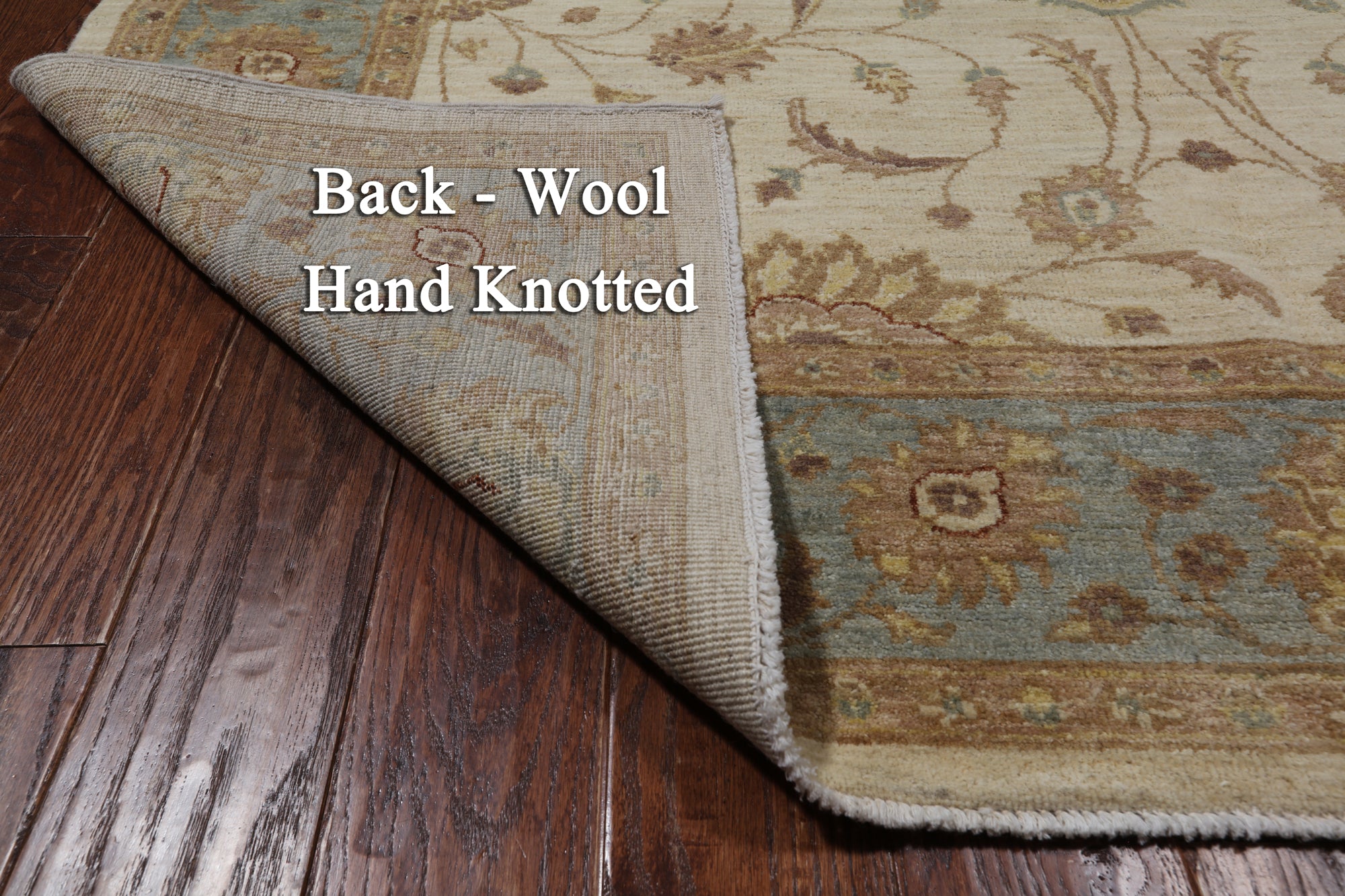 Ivory Peshawar Hand Knotted Wool Area Rug - 6' 2" X 9' 2"