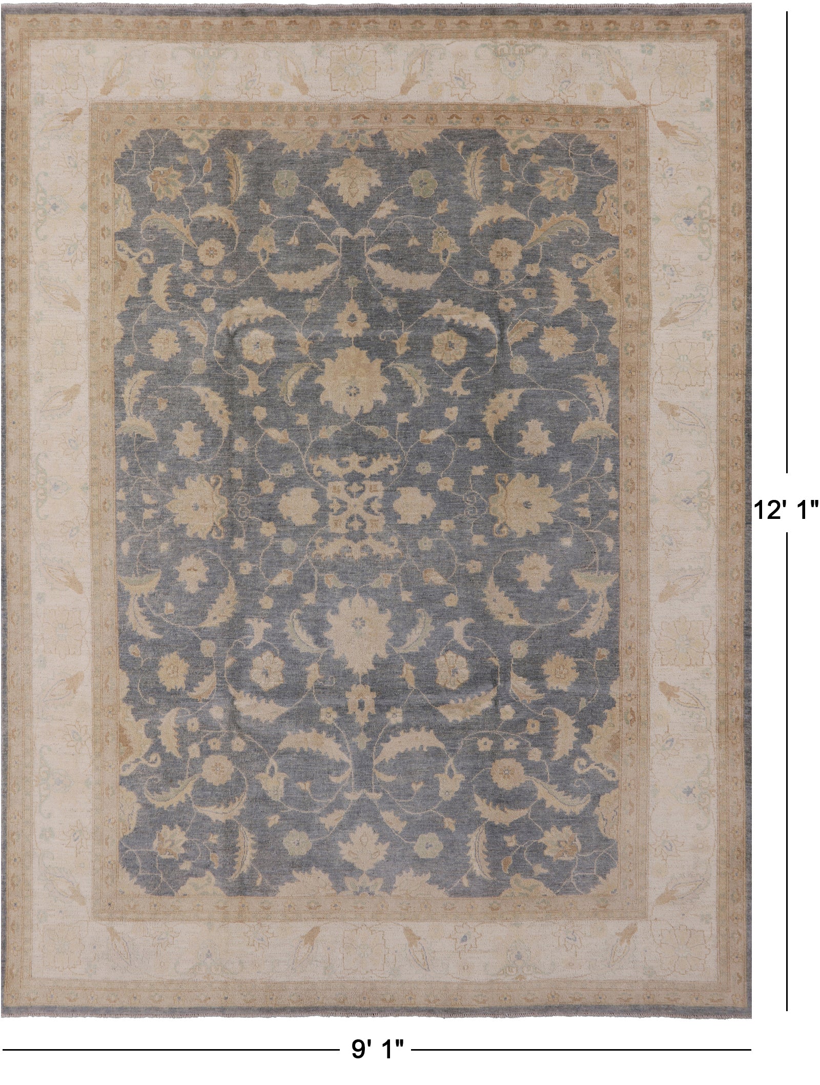 Peshawar Hand Knotted Area Rug - 9' 1" X 12' 1" - Golden Nile