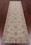 Ivory Peshawar Hand Knotted Wool Runner Rug - 2' 7" X 9' 10"