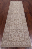 Ivory Peshawar Hand Knotted Wool Runner Rug - 2' 7" X 9' 9"