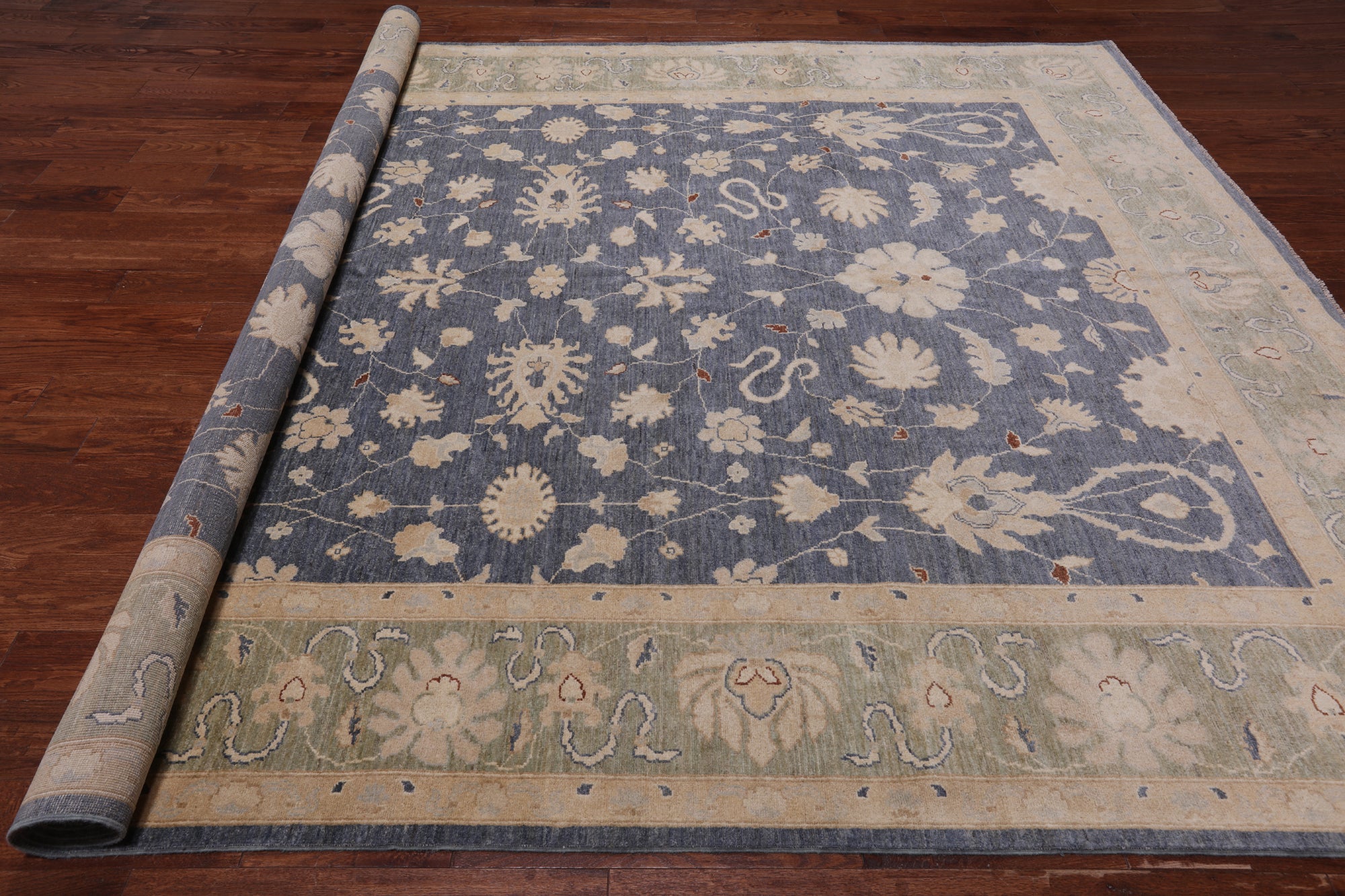 Turkish Oushak Wool Hand Knotted Area Rug - 9' 0" X 11' 10"