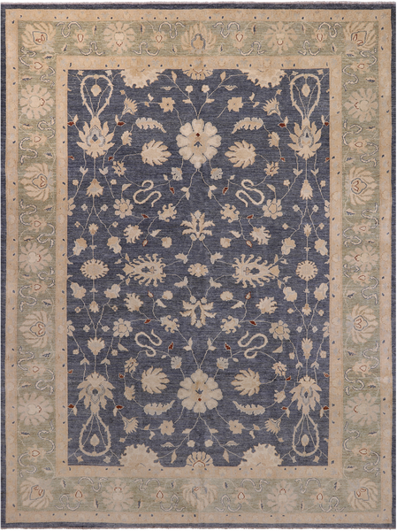 Turkish Oushak Wool Hand Knotted Area Rug - 9' 0" X 11' 10"