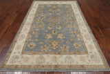 Turkish Oushak Hand Knotted Wool Rug - 6' 0" X 9' 2"