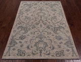 Ivory Peshawar Hand Knotted Wool Area Rug - 4' 2" X 6' 4"