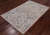 Ivory Peshawar Hand Knotted Wool Area Rug - 4' 2" X 6' 4"