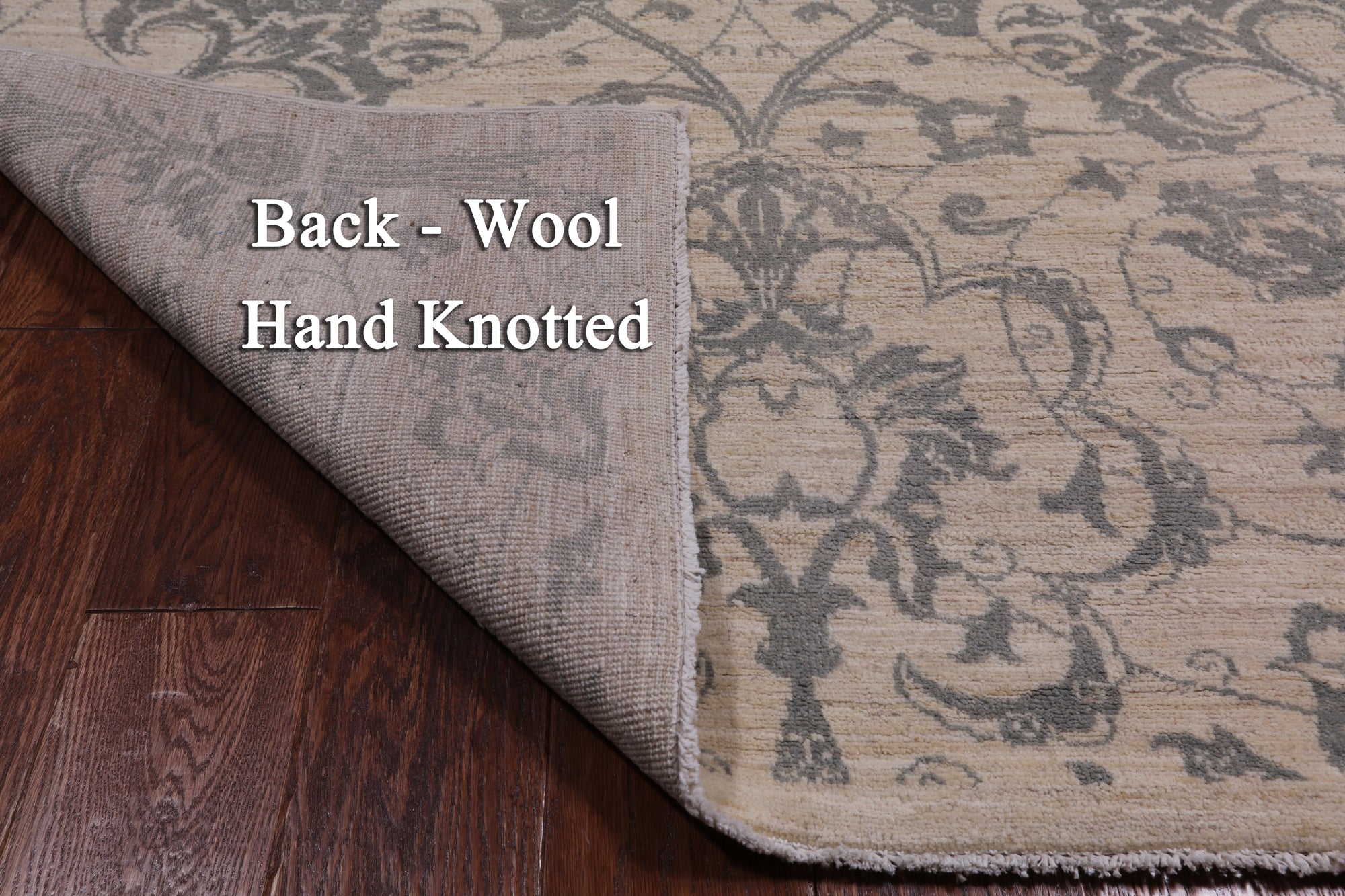 Ivory Peshawar Hand Knotted Wool Area Rug - 4' 2" X 6' 4"