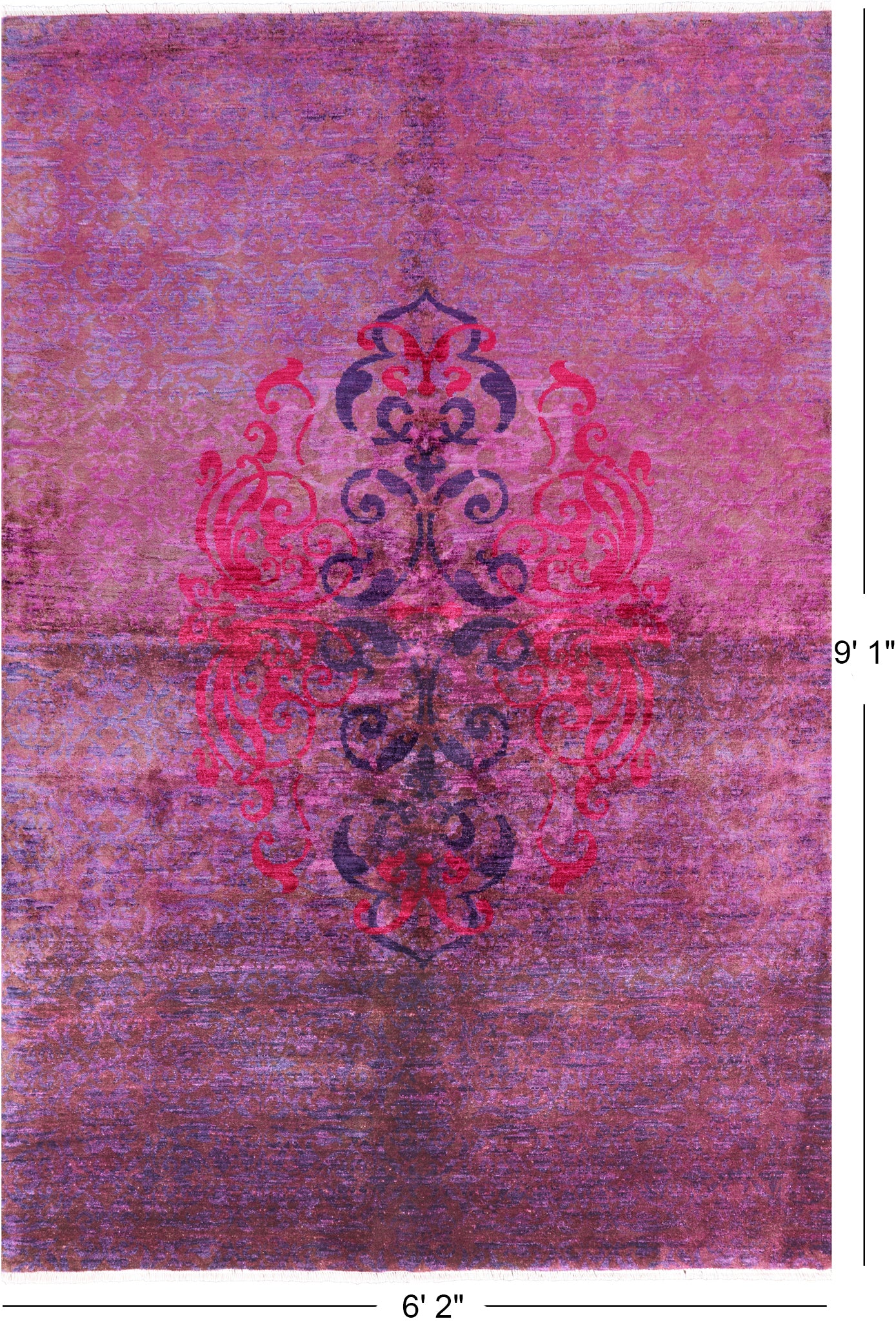 William Morris Handmade Wool Area Rug - 6' 2" X 9' 1" - Golden Nile