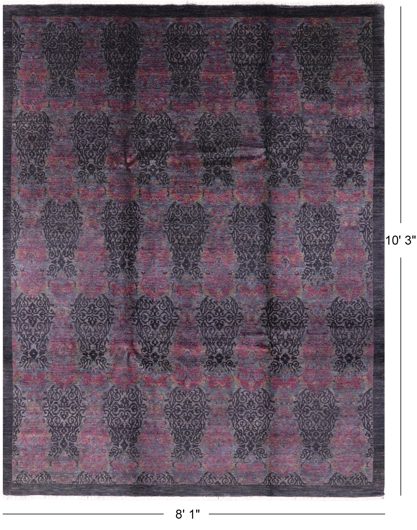 William Morris Handmade Wool Area Rug - 8' 1" X 10' 3" - Golden Nile