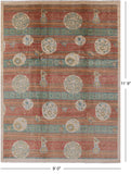 William Morris Hand Knotted Wool Rug - 9' 0" X 11' 9" - Golden Nile